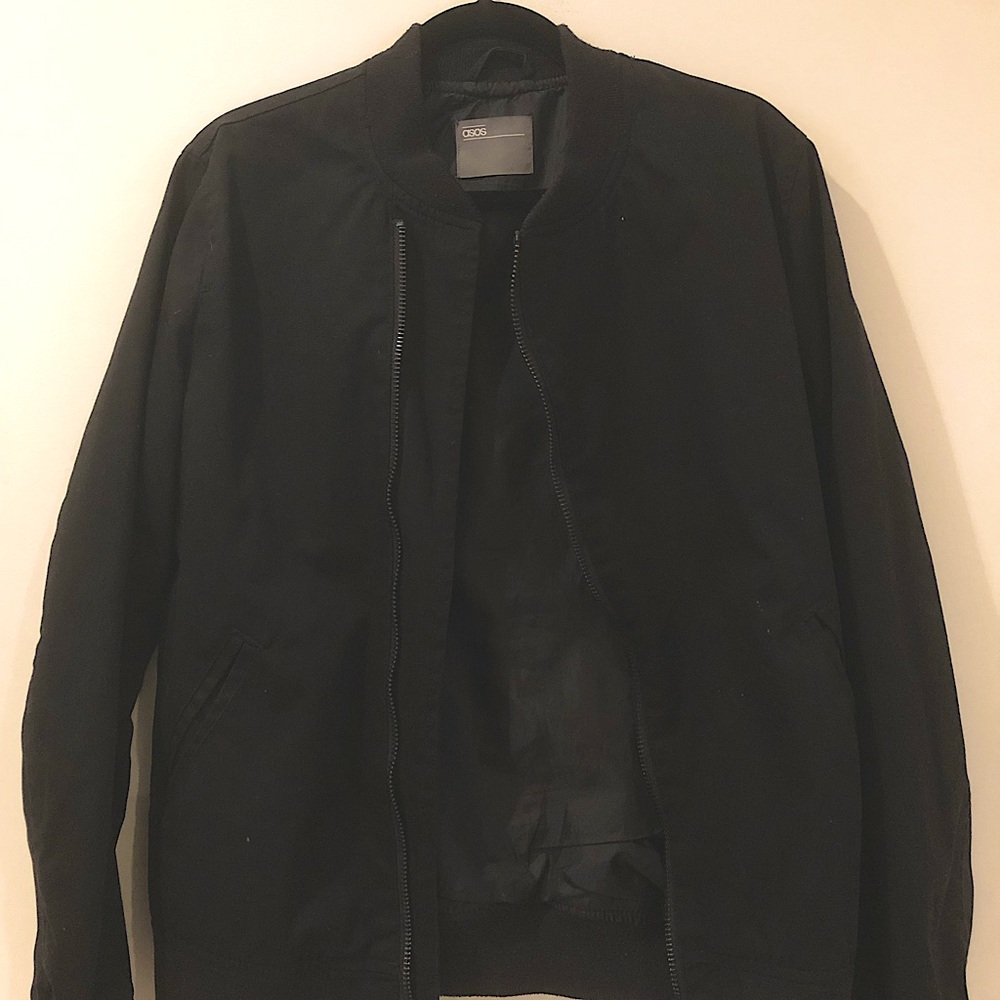 ASOS Men’s Bomber Jacket Size Medium Black